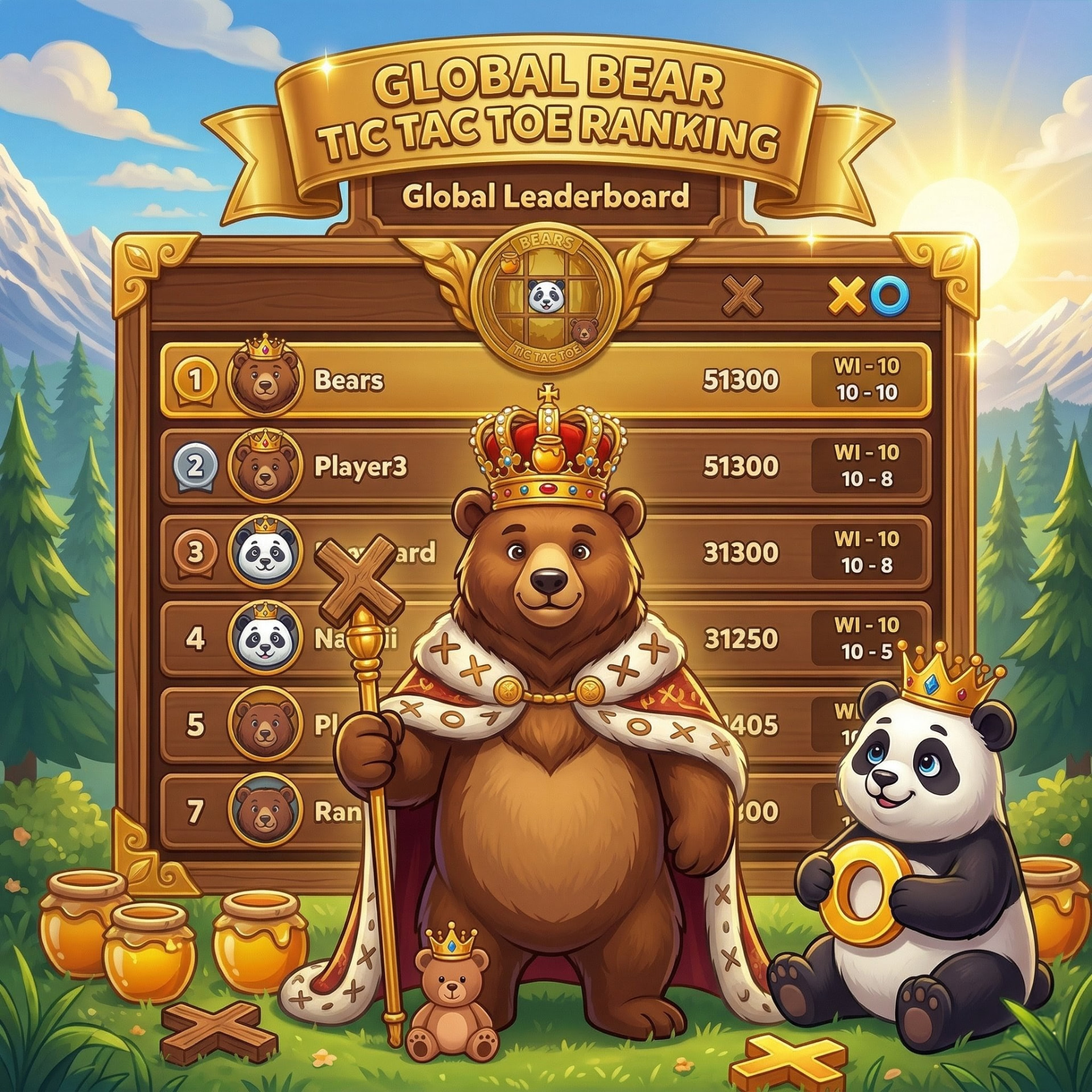 Global Bear Tic Tac Toe leaderboard artwork